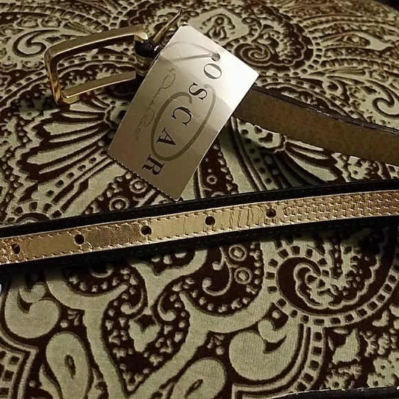 Vintage Oscar De La Renta Black/Gold Belt - Picture 5 of 8